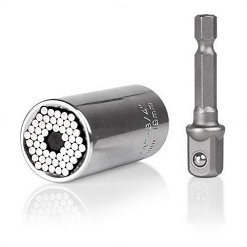 Universal Socket Tools,OPgifts Multi-Functional Adapter Socket Sets (7mm-19mm) for Wrench Ratchet & Power Drill, Cool Tool Gifts for Men, Father/Dad, Husband, Boyfriend, Him, DIY Handyman