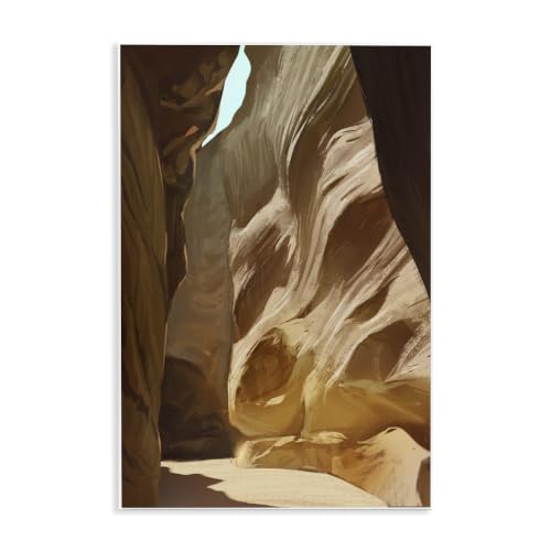 Sandy Desert Cliffs Canyon, 10 x 15 Inch Mounted Print on Wall Plaque