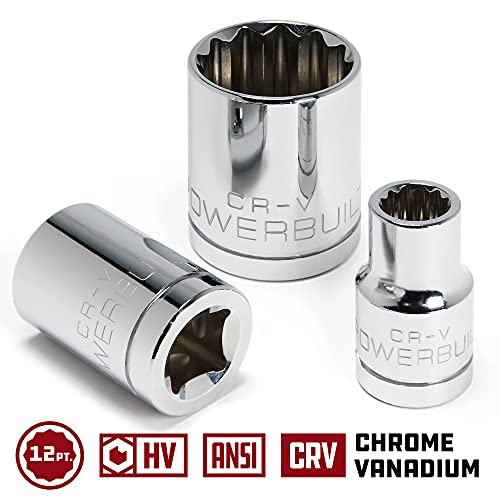 Powerbuilt 642003 1/2" Dr. 12 Pt. Sae Standard Socket, 3/4" #TOP2