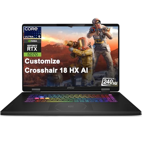 iCarp Customized Laptop Made with MSI Crosshair 18 HX AI Gaming Laptop 18" QHD+ IPS 240Hz Intel 24-core Ultra 9 275HX 32GB/64GB DDR5 1TB/2TB/4TB SSD GeForce RTX 5070 GDDR7 RGB Backlit Keyboard Win11