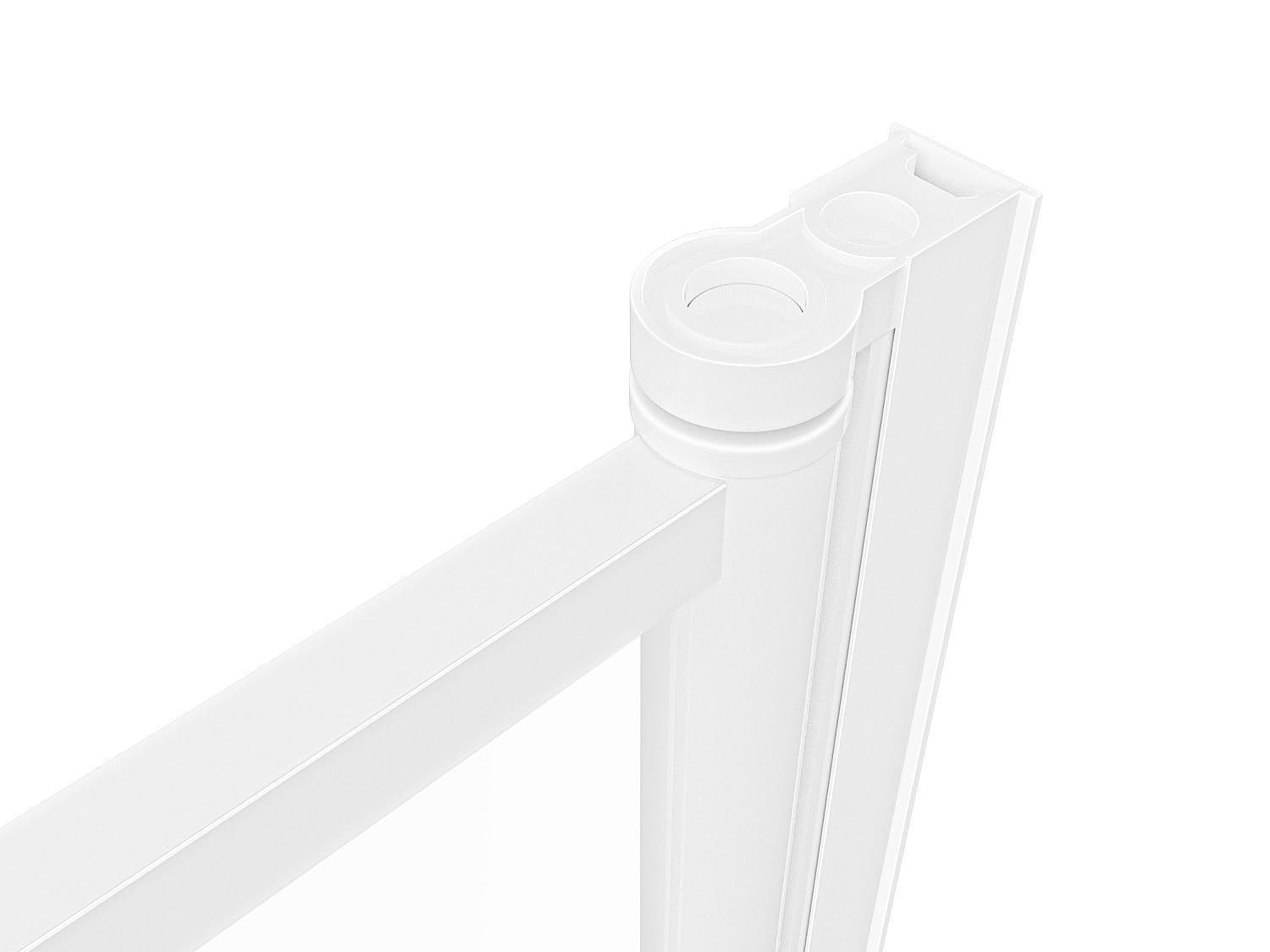 Vente-unique - Mampara de baÒera pivotante estilo industrial - 70 x 140 cm - Blanco mate - Vidrio - RIVANON