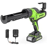 Greenworks 24V Cordless 10 oz. Caulk & Adhesive Gun 6-Speed Anti-Dripping with 2Ah Battery and Changer
