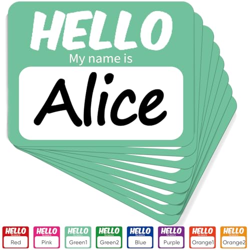 Image of 256 Pcs Name Tags Sticker 3 inchx2.5 inch Hello My Name is Stickers, Light Green Name Labels Adhesive Identification Name Badges for School, Office, Meeting, Family Parties, Mailing