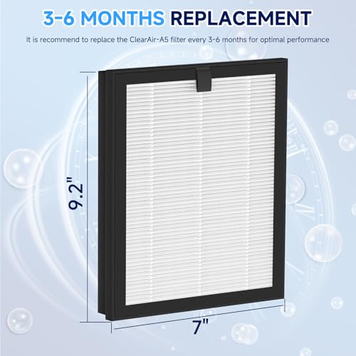 Image of ClearAir-A5 Replacement Filter Compatible with VEWIOR ClearAir-A5, 3-in-1 H13 True HEPA Air Cleaner Filter