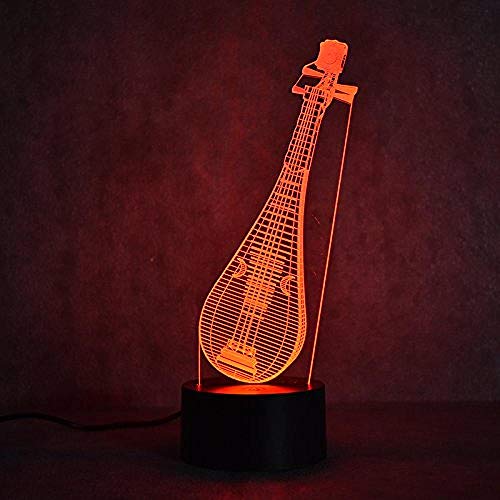 L�mpara De Ilusi�n De Luz Nocturna 3D L�mpara Led Visual Colorida L�mpara De Mesa Usb Forma De La�d Chino L�mpara Pipa Beb� Durmiendo Luz De Noche Regalo