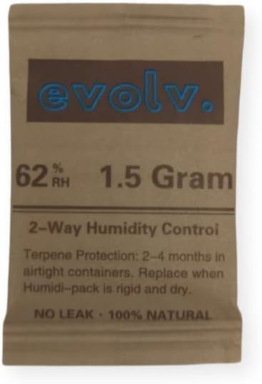 EVOLV 62% RH Humidor Packets | Size: 1.5g | 2 Way Humidity Control | Individually Packaged | 20 Pack