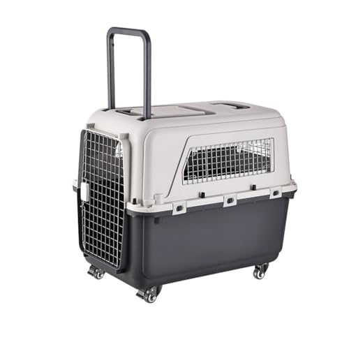 xixining ペットクレート キャリーケース 犬 猫小型犬 中型犬 大型犬 ハードクレート キャリーバッグ 多頭飼い 動物用 車対応 持ち運び 取っ手付き プラスチック製 頑丈耐用 航空輸送ボックス 組立簡単 (4 号)