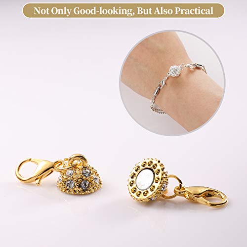 12 Pcs Gold and Silver Rhinestone Ball Style Magnetic Lobster Clasp for Jewellery Necklace Bracelet3