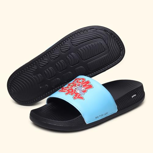 Image of YOHO Sliders for Men | Comfortable and Lightweight Slides | WB Cartoon & Comic Characters: Batman,Superman,Tom & Jerry,Rick & Morty,Big Bang Theory, Friends and Scooby Doo for Boys