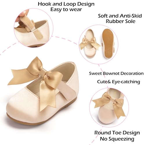 Image of PHIRAMIN Tollder Girl Dress Shoes - Little Girl Ballet Flats for Wedding Party