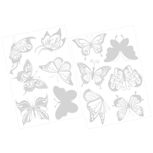BESPORTBLE Pegatinas Estáticas Anticolisión para Ventanas Diseño de Aves y Mariposas sin Adhesivo Pack de 12 Unidades 6 Pcs por Set 2 Sets Protección contra Impactos para Cristales