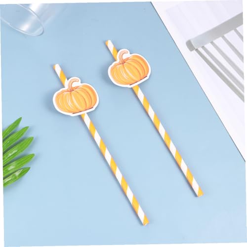 40 pitillos de papel naranja para fiesta Halloween miniatura 6