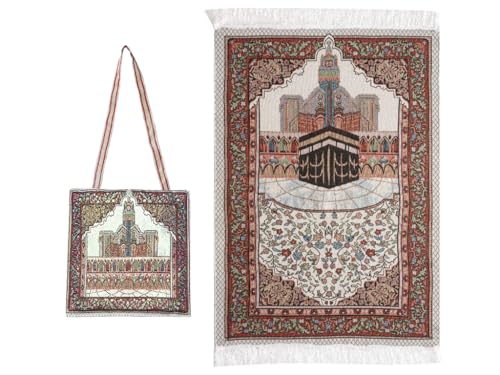 Tapete de oración islámico Anlising con diseño y bolsa miniatura 1