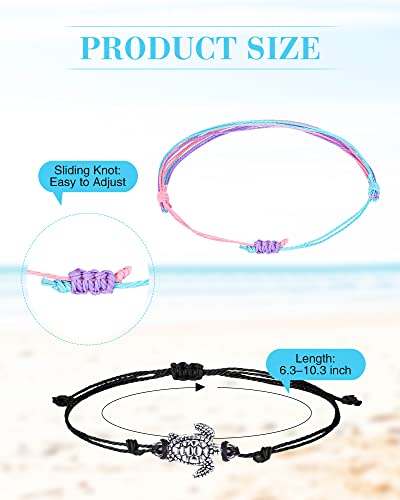 image for Hicarer 21 Pieces Surfer Wave Bracelet Ocean Wave Adjustable Waterproo