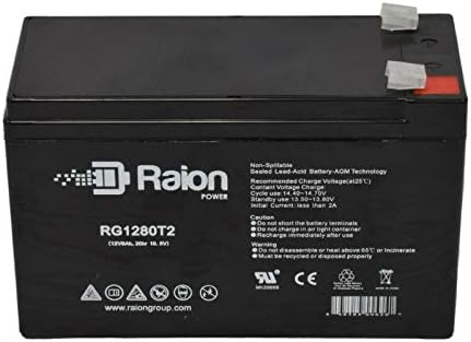 Raion Power RG1280T2 12V 8Ah Replacement UPS Backup Battery for MGE Pulsar ES 8+ - 2 Pack