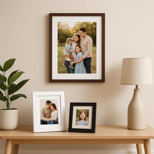 6x6 Oak Wood Picture Frame - Minimalist 6x6 Picture Frame, 6"x6" Frame Wood, Natural Solid Wooden Picture Frames for Wall Art Photo and Prints(3 Pack, Black)