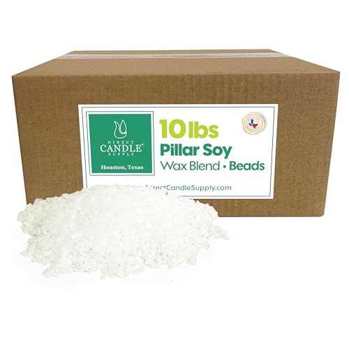 Direct Candle Supply Soy Wax Beads for Candle Making, 10lb Granulated Candle Wax, Low Melt Soy Blend, Soy Wax Beads for Crafts, Candle Making Pillars and Votives