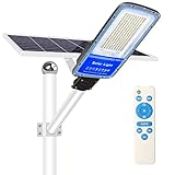【Super luminoso】Lampione stradale a LED solare da 400W è dotata di 360 LEDs, che possono fornire luce bianca fredda da 6500K e la 40000mAH batteria al litio ricaricabile di grande capacità integrata può essere utilizzata per un'illuminazione più lunga.