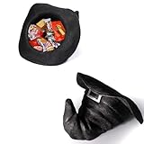 Halloween Witch Hat Candy Bowl Resin Witch Decor for Candy Keys and Entryway Table Large Decorative Bowl for Halloween Indoor Outdoor Decorations Black