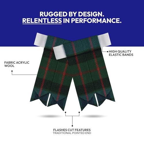 Image of Scottish Tartan Kilt Flashes with Elastic Adjusters