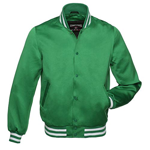 Stewart & Strauss Original Satin Bomber Jacket Since 1977 (19 Team Colors) Satin XXS to 6XL,Original