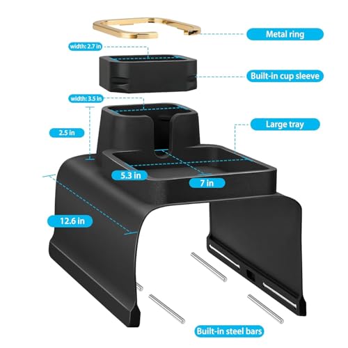 Image of Silicone Couch Cup Holder, Tray Anti-Spill Sofa Drink Coaster Anti-Slip Armrest Cup Holder Suit Tray for Remote, Snacks, Tissue, Magazines, Cellphone and iPad, Gift for Family, Friend