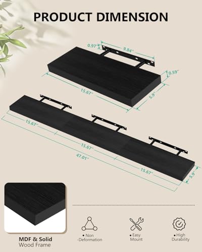 Image of WALI Soundbar Mount for Sonos Arc and Sonos Arc Ultra, Sound bar Wall Mount Bracket Under TV, Soundbar TV Floating Wall Shelf for Living Room, Home Theater Up to 22Lbs (SON003-H), Set of 3, Black