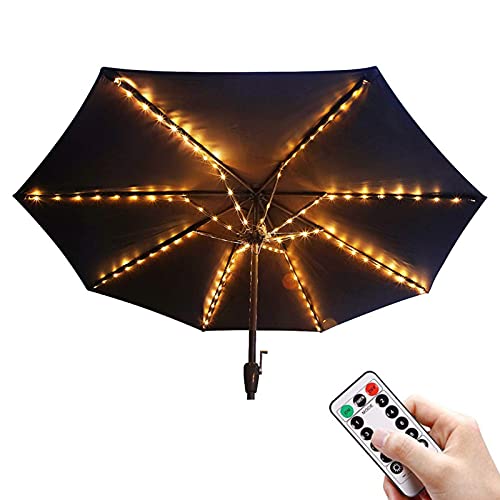 Luci A LED Per Ombrello Da Patio, 104 LED, 12 Modalità, Telecomando E Batteria USB - Impermeabili