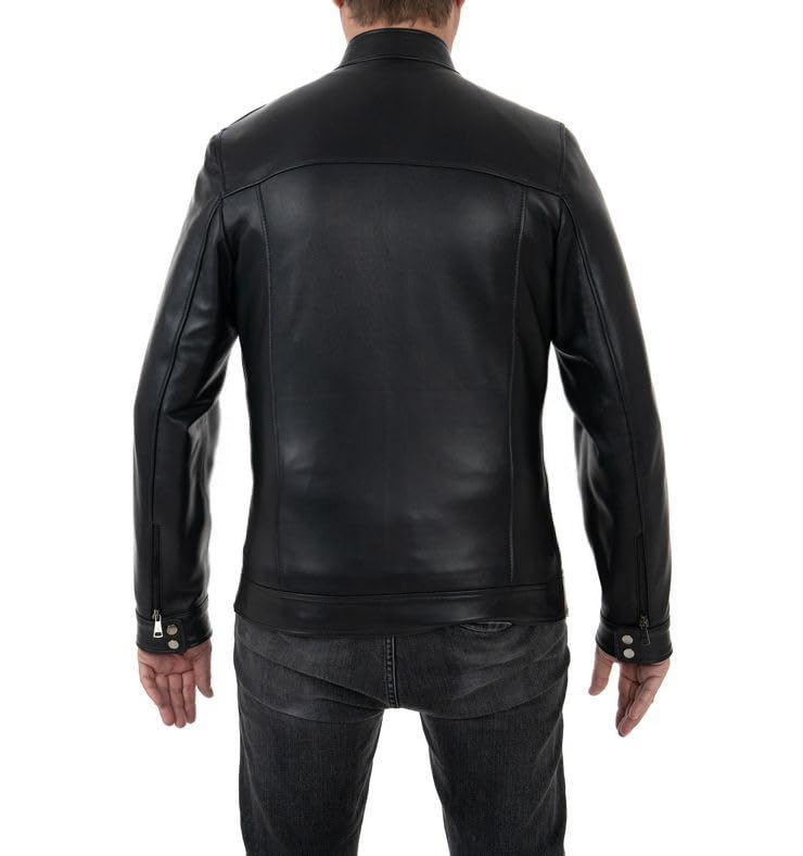 Pelletterie Borghese A531N kurtka motocyklowa ze skóry i skóry | ciepła podszewka | kurtka skórzana | kurtka motocyklowa ze skóry | prawdziwa skóra | Made in Italy | A531N, czarny, M