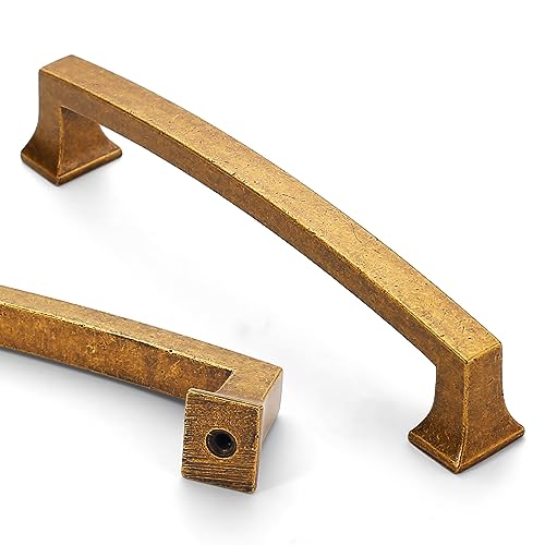 10個パック 5インチ (128mm) アンティーク真鍮キッチンキャビネットハンドル ヴィンテージレトロキャビネット取っ手 キッチン金具 食器棚引き出しハンドル ドレッサープル用