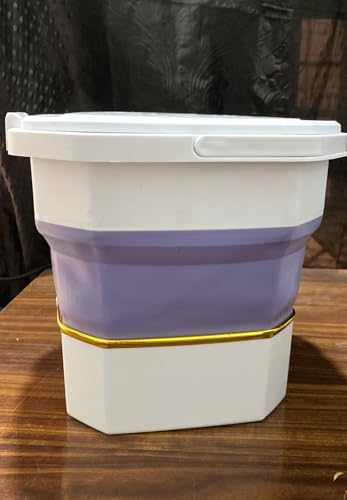 Image of NOORVI Mini Portable Semi-Automatic Top Loading Washing Machine with Dryer, 2kg Capacity, Compact Design for Small Clothes and Underwear, Warm Water Soak Function