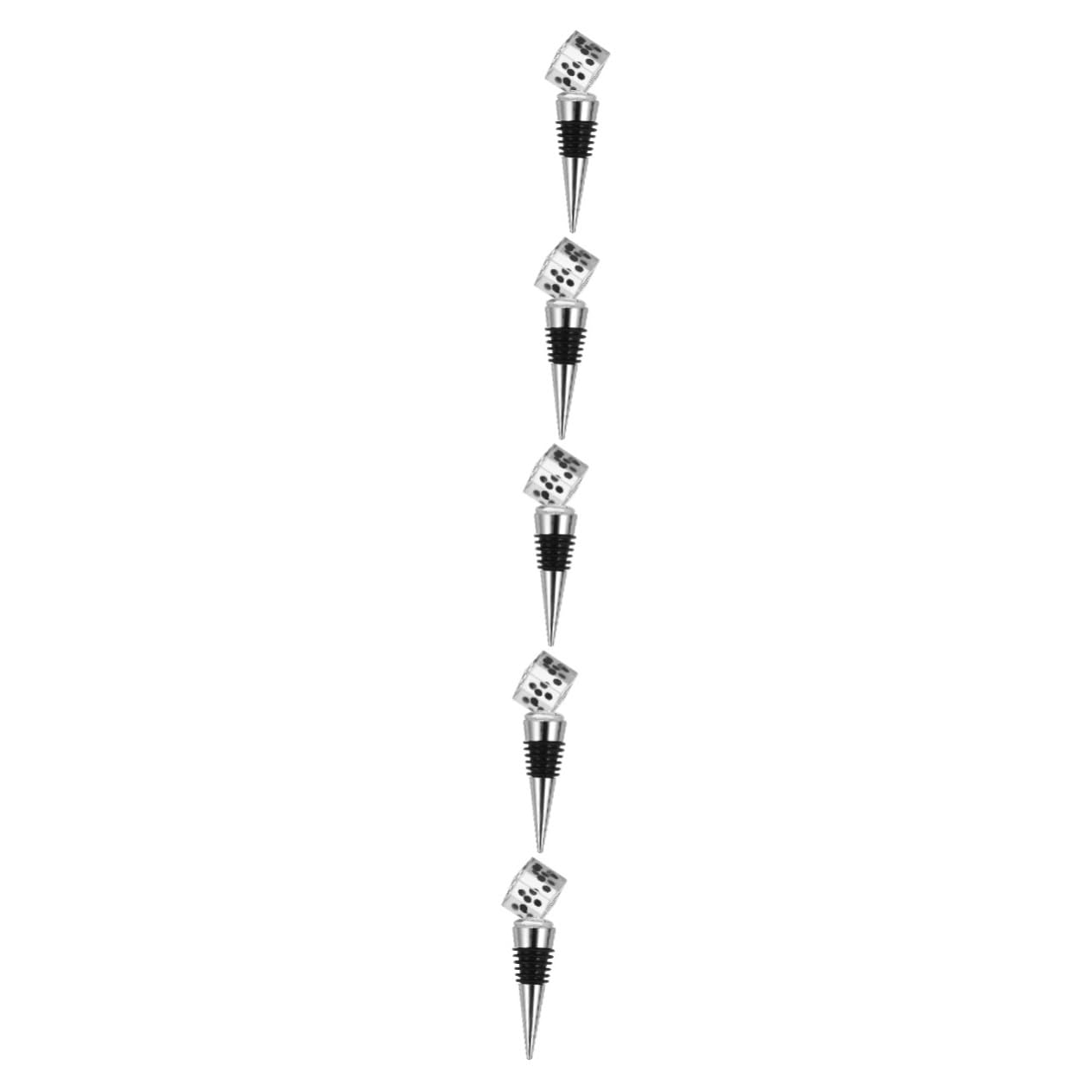 Zerodeko 5 Pezzi Sughero Tappi di Vino tappisti della Bottiglia di Vino guidato Tappo di Vino Arredamento Accessori Tappo per Vino da Festa Tappi per Vino Decorativi Gel di silice Argento