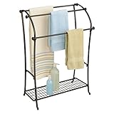 iDesign York Lyra Free Standing Towel Rack for Bathroom - Bronze