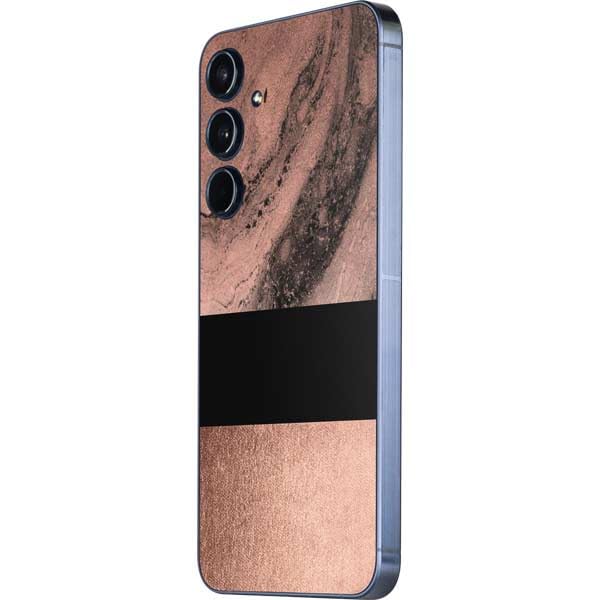 Skinit Decal Phone Skin Compatible with Galaxy A36 5G - Rose Gold and Black Marble Design