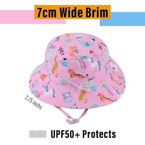 Baby Sun Hat Kids Summer UPF 50+ Toddler Bucket Hat Outdoor Adjustable Beach Hat Wide Brim for Boys Girls 2-10 Years4