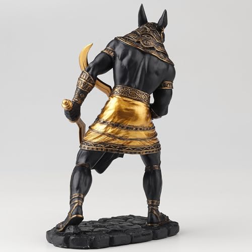 Estatua de Anubis Egipcio 8.88 pulg Negro Dorado miniatura 6