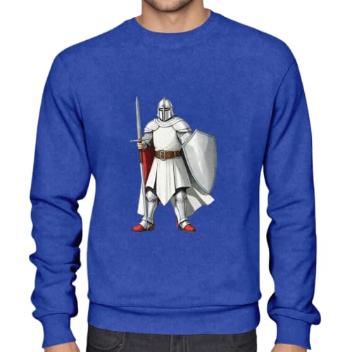 Sudadera hombre cómodo jersey suelto de cuello redondo camiseta de manga larga casual