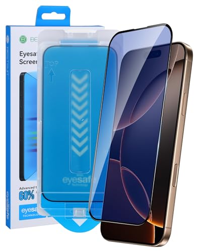 Jephuwneh x BESTSUIT for iPhone 15/14Pro Screen Protector [Blue Light] [Auto-Installation] for iPhone15/14Pro 6.1inch Tempered Glass Anti Blue-Light No Bubble HD Clear 9H Hardness Anti-Scratch