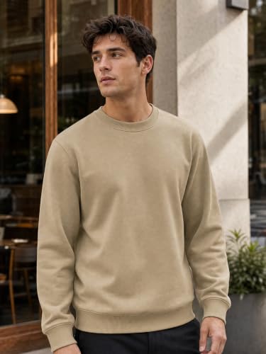 Image of Nobero Sweatshirts for Man Stylish | 280 GSM Rich Cotton Fleece Solid Regular Fit Full Sleeve Sweatshirt for Men | Stylish Casual Wear Winter Crew Neck Sweatshirt for Men