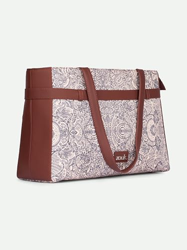 Image of ZOUK Urban Escape Bag | Stylish Vegan with Laptop Compartment, Trolley Sleeve & Anti-Theft Pocket |