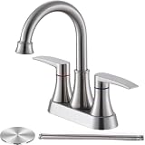 Brushed Nickel Bathroom Faucet, 2-Handle Lead-Free 360° Swiv...