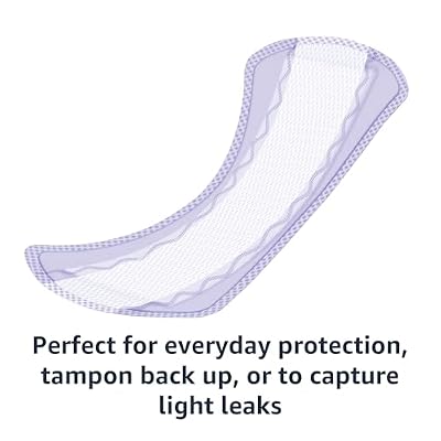 Amazon Basics Daily Pantiliner, Long Length, Feminine Pads for Women, Unscented, Leakage Protection, 40 Count (Previously Solimo)