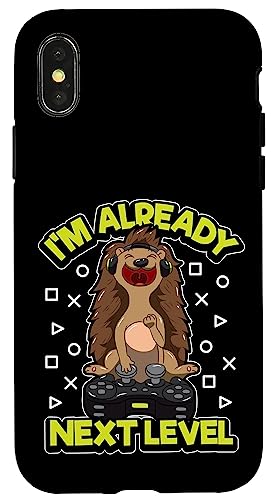 Video Gaming Hedgehog "I'm Already Next Level" Gamer Quote �X�}�z�P�[�X iPhone X/XS �p