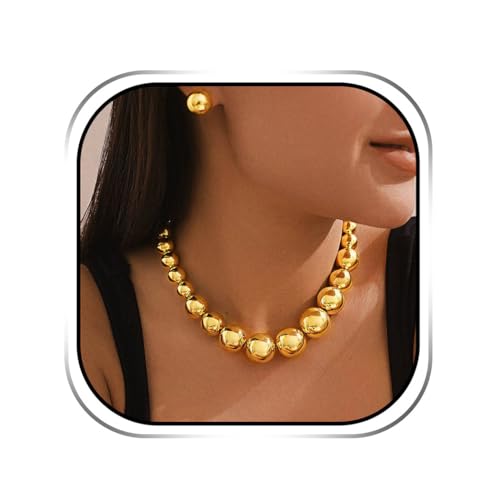 Sixexey Chunky Gold Necklace Set Bib Chain Necklace Africa Festival Jewelry Necklace Accessories for Women