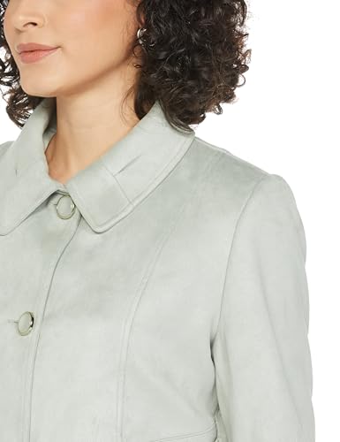 Image of Qube By Fort Collins Women's Semi-Long Tweed Coat with Knitted Finish - Elegant Winter Outerwear for Casual and Formal Looks