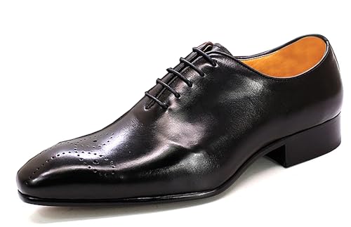 Image of Santimon Mens Oxfords Formal Dress Genuine Leather Handmade Derby Casual Brogues Oxfords Tuxedo Fashion Walking Shoes for Men