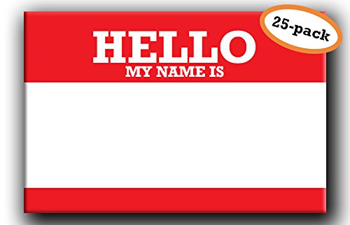 Buttonsmith Reusable Pinback Name Tag Pack of 25