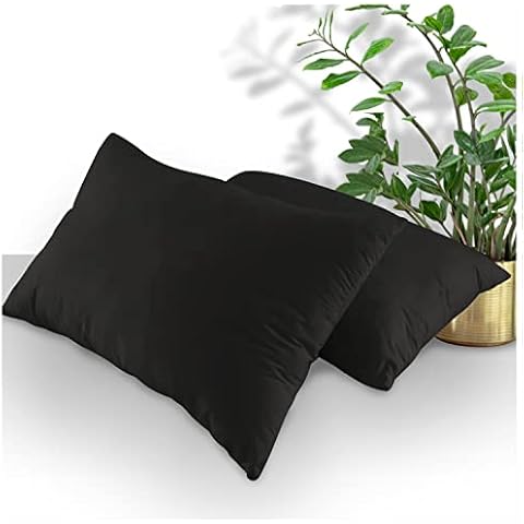GC GAVENO CAVAILIA Housewife Pillowcases 2 Pack, Breathable Standard Pillow Cases, Plain Pillow Covers With Envelop Closure, Black, 74X48 Cm, 708759 Cover