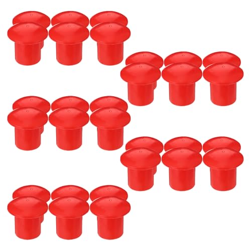 Varillas de construcción con tapas de plástico rojo protectoras en formato pack de 30