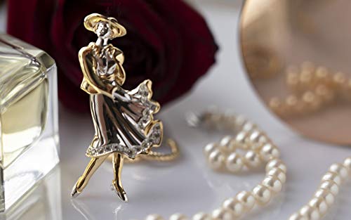Image of Set of 2 Brooch Lapel Pins With Rhinestones